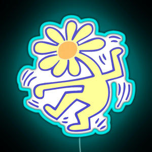 Flowerhead RGB neon sign lightblue 