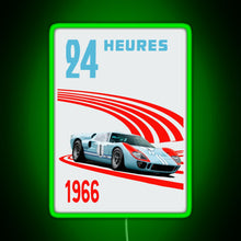 Charger l&#39;image dans la galerie, Ford GT40 Mk2 Ken Miles 24 Hours 1966 Ford v Ferrari RGB neon sign green