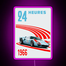 Charger l&#39;image dans la galerie, Ford GT40 Mk2 Ken Miles 24 Hours 1966 Ford v Ferrari RGB neon sign  pink