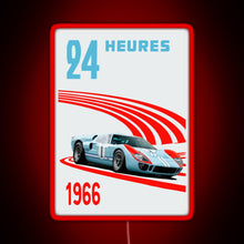 Charger l&#39;image dans la galerie, Ford GT40 Mk2 Ken Miles 24 Hours 1966 Ford v Ferrari RGB neon sign red