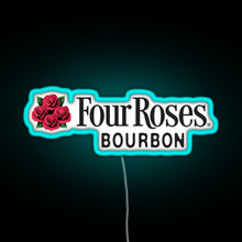 Charger l&#39;image dans la galerie, Four Roses Bourbon RGB neon sign lightblue 