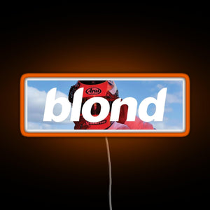 Frank Ocean Blond Helmet Box Logo RGB neon sign orange