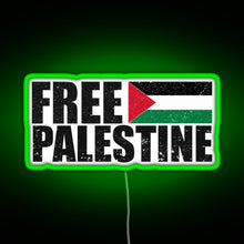 Charger l&#39;image dans la galerie, FREE PALESTINE FREE GAZA PALESTINE FLAG ARABIC RGB neon sign green