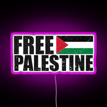 Charger l&#39;image dans la galerie, FREE PALESTINE FREE GAZA PALESTINE FLAG ARABIC RGB neon sign  pink