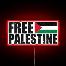 Charger l&#39;image dans la galerie, FREE PALESTINE FREE GAZA PALESTINE FLAG ARABIC RGB neon sign red