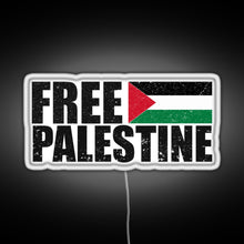 Charger l&#39;image dans la galerie, FREE PALESTINE FREE GAZA PALESTINE FLAG ARABIC RGB neon sign white 