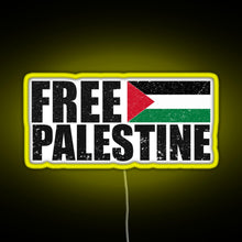 Charger l&#39;image dans la galerie, FREE PALESTINE FREE GAZA PALESTINE FLAG ARABIC RGB neon sign yellow