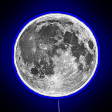 Charger l&#39;image dans la galerie, Full Moon sticker RGB neon sign blue