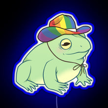 Charger l&#39;image dans la galerie, Gay Pride Cowboy Frog RGB neon sign blue