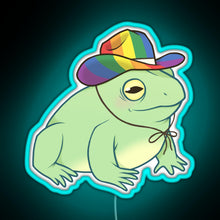 Charger l&#39;image dans la galerie, Gay Pride Cowboy Frog RGB neon sign lightblue 