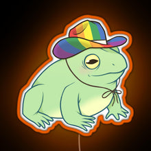 Charger l&#39;image dans la galerie, Gay Pride Cowboy Frog RGB neon sign orange