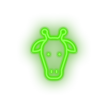 Charger l&#39;image dans la galerie, green giraffe led animal cartoon fauna giraffe head herbivore zoo neon factory