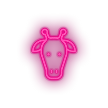 Charger l&#39;image dans la galerie, pink giraffe led animal cartoon fauna giraffe head herbivore zoo neon factory