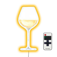 Charger l&#39;image dans la galerie, Glass with white wine watercolor illustration Bar Neon Sign