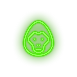 green gorilla led animal cartoon fauna gorilla herbivore monkey zoo neon factory