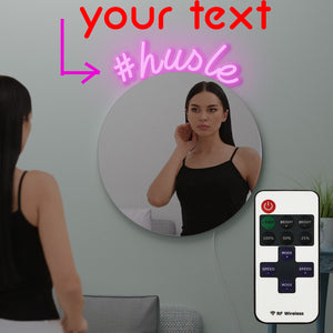 Miroir de maquillage "hashtag" personnalisé LED