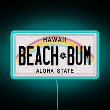 Charger l&#39;image dans la galerie, Hawaii License Plate RGB neon sign lightblue 