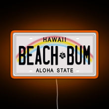 Charger l&#39;image dans la galerie, Hawaii License Plate RGB neon sign orange
