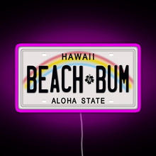 Charger l&#39;image dans la galerie, Hawaii License Plate RGB neon sign  pink