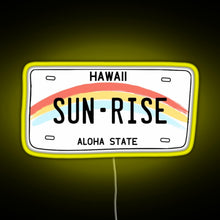 Charger l&#39;image dans la galerie, Hawaii Sunrise Licence Plate RGB neon sign yellow