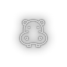 Charger l&#39;image dans la galerie, white hippopotamus led animal cartoon fauna herbivore hippo hippopotamus zoo neon factory