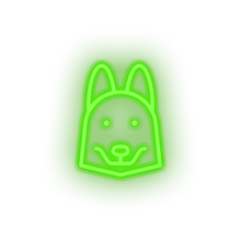 Charger l&#39;image dans la galerie, green husky_dog led animal carnivore cartoon fauna husky dog pet zoo neon factory