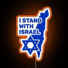 Charger l&#39;image dans la galerie, I Stand With Israel Show Your Support For Israel RGB neon sign orange