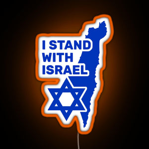 I Stand With Israel Show Your Support For Israel RGB neon sign orange