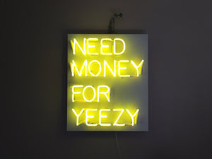 Custom 'Need Money For Yeezy' Neon Sign 24"x19" Bedroom Office Wall Art Decor Vintage Lighting Sneaker Christmas Gift Present
