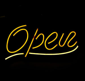 Custom Neon Sign Open Neon Light Bar Cafe Restaurant Open Logo Hashtag Design Real Glass Tube Neon Sign Personalize