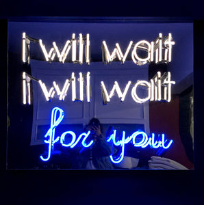 Glass Neon Sign on Mirror - Caption: 