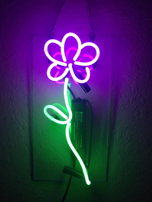 Purple Flower Neon Sign