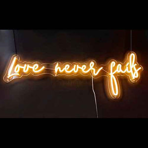 Neon sign "Love never fails", Wedding Neon Sign, Custom LED Neon Sign, Personalised Wedding Neon Sign Ligh - Create your own design