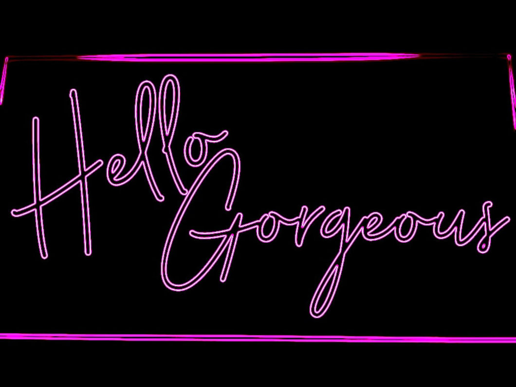 Hello Gorgeous Neon Sign For Living Room Bedroom Home Decor Bar Decor Wall Decor, Neon Light Sign, Personalized Neon Sign