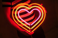Charger l&#39;image dans la galerie, Triple heart, rainbow colorful heart neon sign