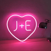 Charger l&#39;image dans la galerie, Heart neon Sign with Initials