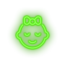 Charger l&#39;image dans la galerie, green infant family children bow child girl kid baby led neon factory
