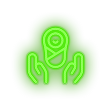 Charger l&#39;image dans la galerie, green infant hold family children newborn child hands kid baby led neon factory