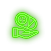 Charger l&#39;image dans la galerie, green infant hold family children newborn hand child kid baby led neon factory