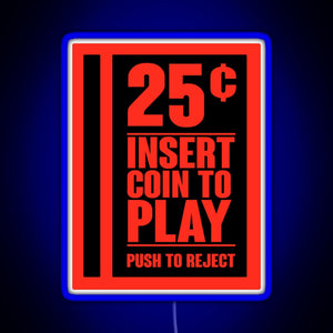Insert Coin RGB neon sign blue