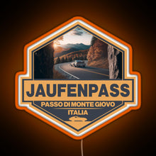 Charger l&#39;image dans la galerie, Jaufenpass Italy Travel Art Badge RGB neon sign orange