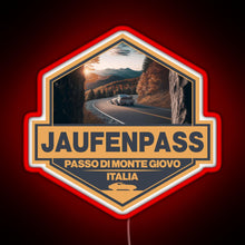 Charger l&#39;image dans la galerie, Jaufenpass Italy Travel Art Badge RGB neon sign red