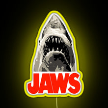 Charger l&#39;image dans la galerie, JAWS Great White Shark RGB neon sign yellow
