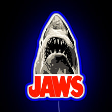 Charger l&#39;image dans la galerie, JAWS Great White Shark RGB neon sign blue
