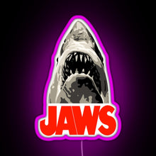 Charger l&#39;image dans la galerie, JAWS Great White Shark RGB neon sign  pink
