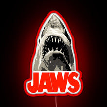 Charger l&#39;image dans la galerie, JAWS Great White Shark RGB neon sign red