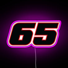 Charger l&#39;image dans la galerie, Jonathan Rea Race Number 65 RGB neon sign  pink