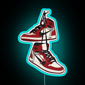 Jordan1 Retro Sneakers RGB neon sign lightblue 