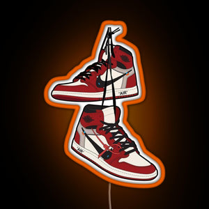 Jordan1 Retro Sneakers RGB neon sign orange