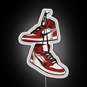 Jordan1 Retro Sneakers RGB neon sign white 